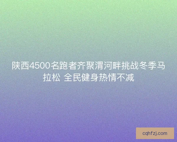 陕西4500名跑者齐聚渭河畔挑战冬季马拉松 全民健身热情不减