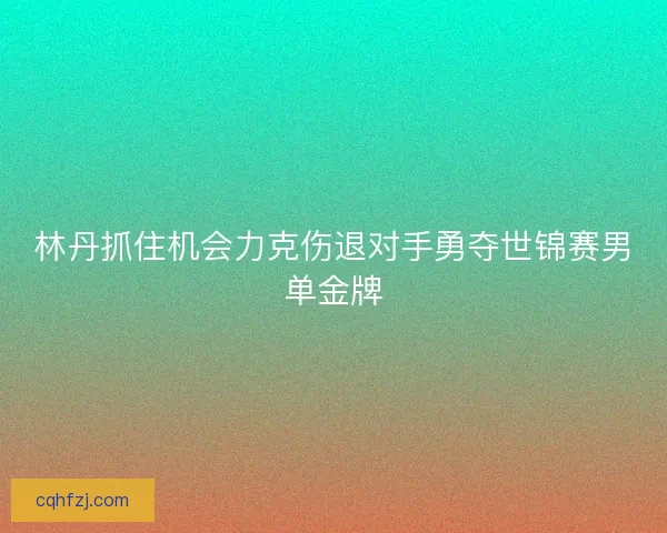 林丹抓住机会力克伤退对手勇夺世锦赛男单金牌